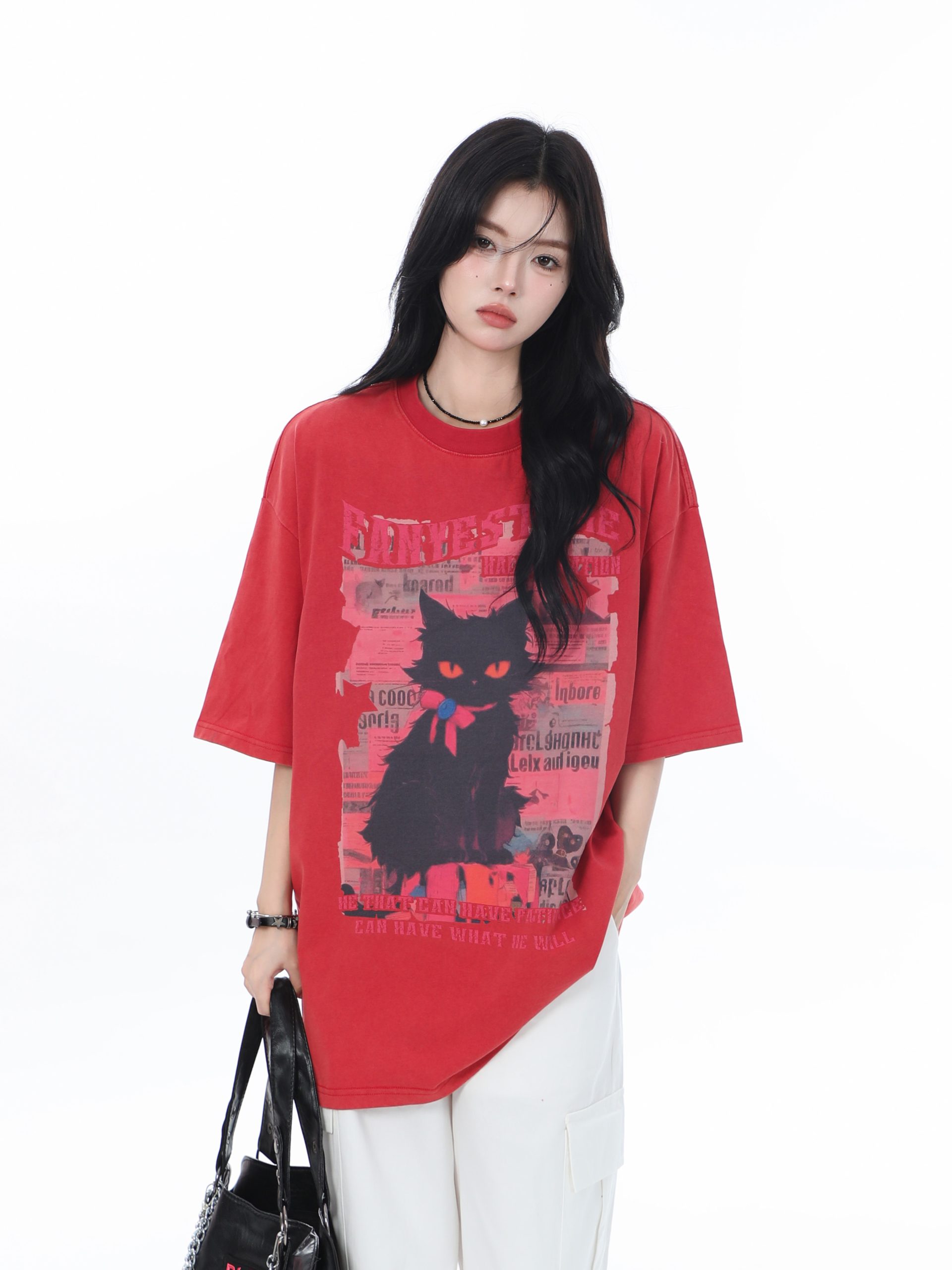 American-Style Oversized Heavy-Duty Washed Short Sleeve T-Shirt for Women - Summer Pure Cotton Loose Fit Trendy Top American-Style Oversized Heavy-Duty Washed Short Sleeve T-Shirt for Women - Summer Pure Cotton Loose Fit Trendy Top