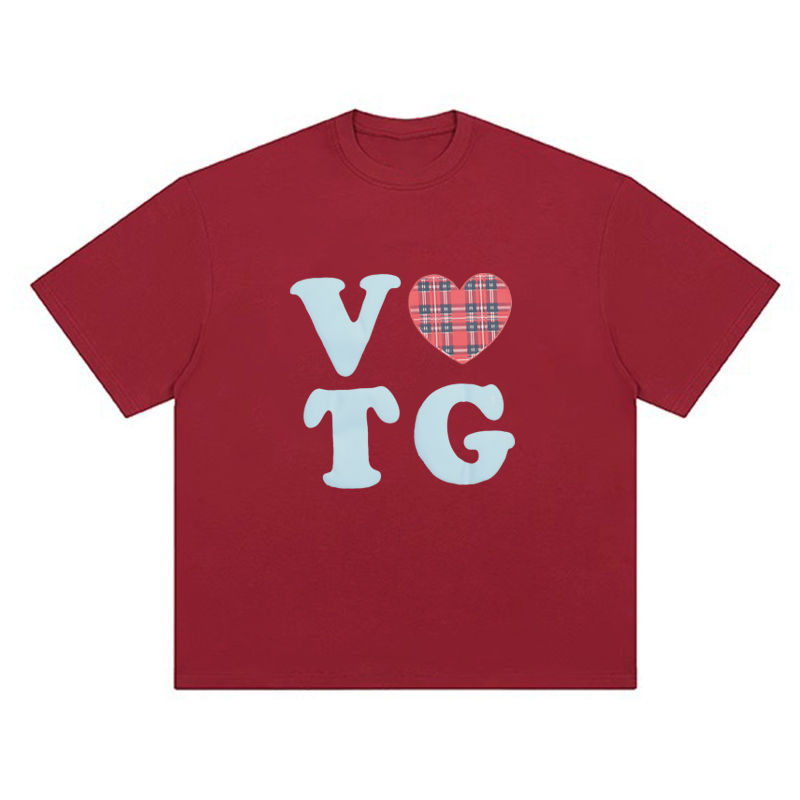 American Style Oversized Short Sleeve Women's Summer Heart Letter Print Loose Round Neck T-Shirt | High Street Fashion American Style Oversized Short Sleeve Women's Summer Heart Letter Print Loose Round Neck T-Shirt | High Street Fashion