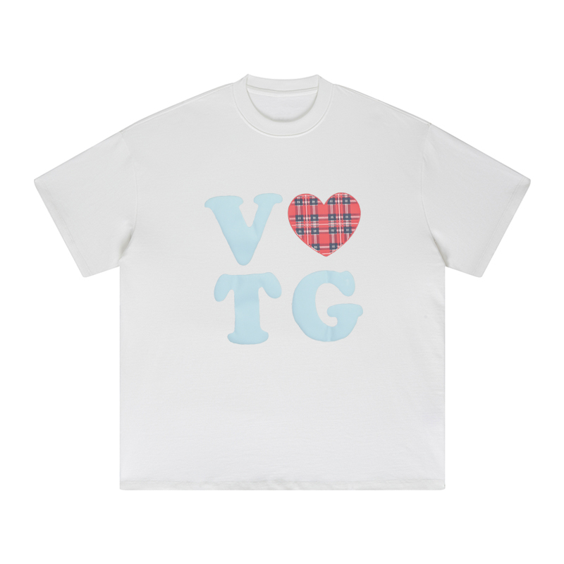 American Style Oversized Short Sleeve Women's Summer Heart Letter Print Loose Round Neck T-Shirt | High Street Fashion American Style Oversized Short Sleeve Women's Summer Heart Letter Print Loose Round Neck T-Shirt | High Street Fashion