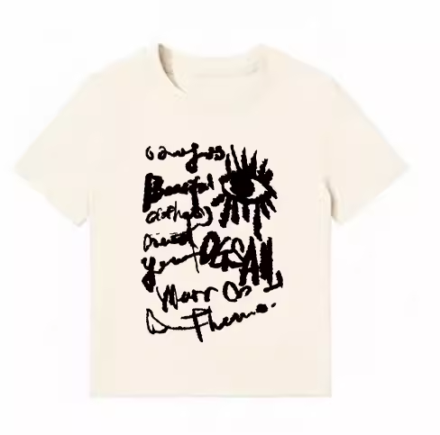 American Style Slim-Fit Short T-Shirt for Women - Summer Graffiti Print, Stretchy, Flattering Shoulder Top American Style Slim-Fit Short T-Shirt for Women - Summer Graffiti Print, Stretchy, Flattering Shoulder Top