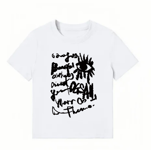 American Style Slim-Fit Short T-Shirt for Women - Summer Graffiti Print, Stretchy, Flattering Shoulder Top American Style Slim-Fit Short T-Shirt for Women - Summer Graffiti Print, Stretchy, Flattering Shoulder Top