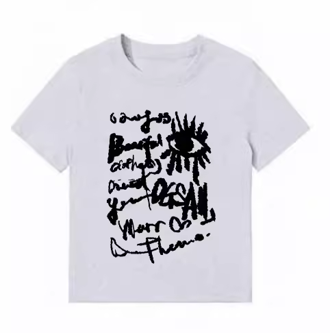 American Style Slim-Fit Short T-Shirt for Women - Summer Graffiti Print, Stretchy, Flattering Shoulder Top American Style Slim-Fit Short T-Shirt for Women - Summer Graffiti Print, Stretchy, Flattering Shoulder Top