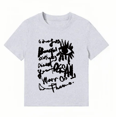 American Style Slim-Fit Short T-Shirt for Women - Summer Graffiti Print, Stretchy, Flattering Shoulder Top American Style Slim-Fit Short T-Shirt for Women - Summer Graffiti Print, Stretchy, Flattering Shoulder Top