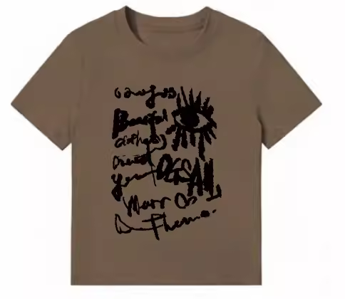 American Style Slim-Fit Short T-Shirt for Women - Summer Graffiti Print, Stretchy, Flattering Shoulder Top American Style Slim-Fit Short T-Shirt for Women - Summer Graffiti Print, Stretchy, Flattering Shoulder Top