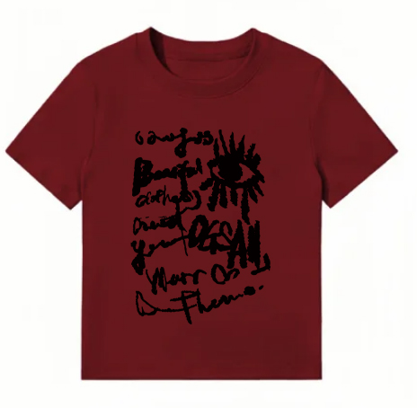 American Style Slim-Fit Short T-Shirt for Women - Summer Graffiti Print, Stretchy, Flattering Shoulder Top American Style Slim-Fit Short T-Shirt for Women - Summer Graffiti Print, Stretchy, Flattering Shoulder Top