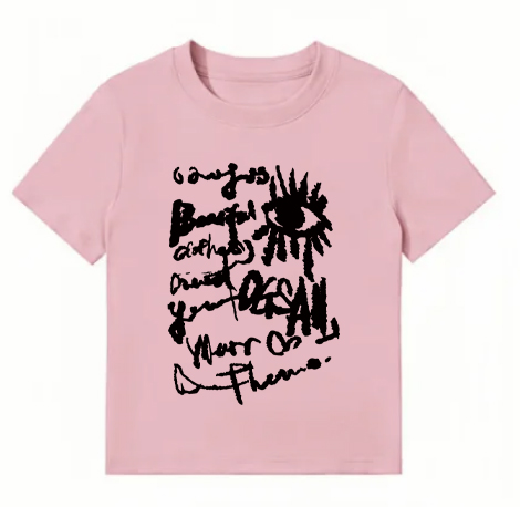 American Style Slim-Fit Short T-Shirt for Women - Summer Graffiti Print, Stretchy, Flattering Shoulder Top American Style Slim-Fit Short T-Shirt for Women - Summer Graffiti Print, Stretchy, Flattering Shoulder Top