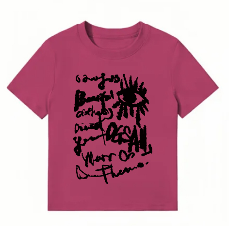 American Style Slim-Fit Short T-Shirt for Women - Summer Graffiti Print, Stretchy, Flattering Shoulder Top American Style Slim-Fit Short T-Shirt for Women - Summer Graffiti Print, Stretchy, Flattering Shoulder Top