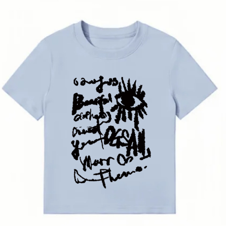 American Style Slim-Fit Short T-Shirt for Women - Summer Graffiti Print, Stretchy, Flattering Shoulder Top American Style Slim-Fit Short T-Shirt for Women - Summer Graffiti Print, Stretchy, Flattering Shoulder Top