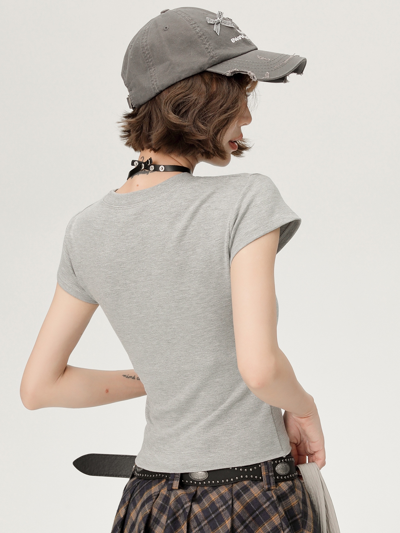 American-Style Spicy Girl Short Sleeve T-Shirt for Women - Summer Basic Round Neck Slim Fit Solid Color Top American-Style Spicy Girl Short Sleeve T-Shirt for Women - Summer Basic Round Neck Slim Fit Solid Color Top