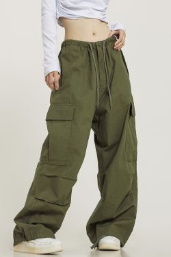 American Vintage Khaki Loose Straight Leg Casual Work Pants for Men and Women - Summer Wide Leg Slightly Flared 90s Style