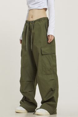 American Vintage Khaki Loose Straight Leg Casual Work Pants for Men and Women - Summer Wide Leg Slightly Flared 90s Style