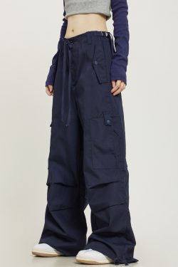 American Vintage Multi-Pocket Loose Straight-Leg Cargo Pants for Men and Women - Casual Paratrooper Style Trousers