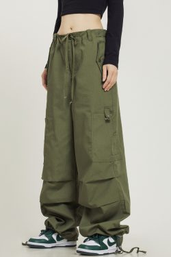 American Vintage Multi-Pocket Loose Straight-Leg Cargo Pants for Men and Women - Casual Paratrooper Style Trousers