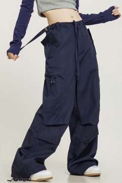 American Vintage Multi-Pocket Loose Straight-Leg Cargo Pants for Men and Women - Casual Paratrooper Style Trousers