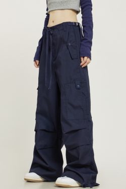 American Vintage Multi-Pocket Loose Straight-Leg Cargo Pants for Men and Women - Casual Paratrooper Style Trousers