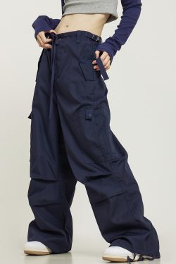 American Vintage Multi-Pocket Loose Straight-Leg Cargo Pants for Men and Women - Casual Paratrooper Style Trousers