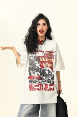 American Vintage Short Sleeve T-Shirt for Men and Women, Trendy Niche Print, 2025 Summer Style, Casual 90s Inspired Tee