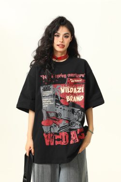 American Vintage Short Sleeve T-Shirt for Men and Women, Trendy Niche Print, 2025 Summer Style, Casual 90s Inspired Tee