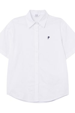 Angel Embroidery Short Sleeve Shirt for Women - Loose Slim Fit Summer Tee in Small Size, Trendy 2025 Style