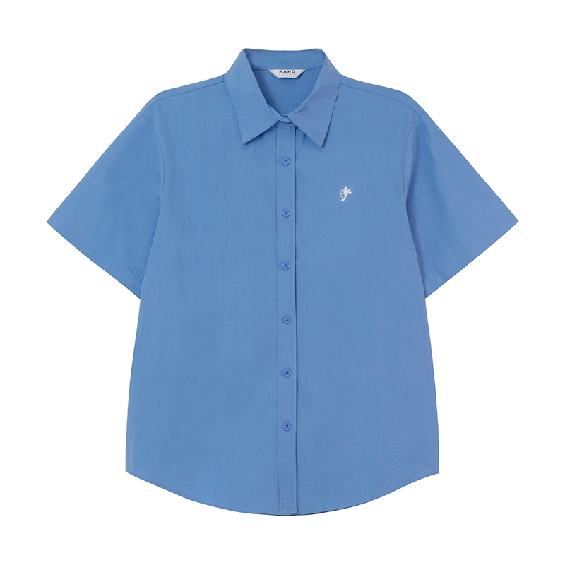 Angel Embroidery Short Sleeve Shirt for Women - Loose Slim Fit Summer Tee in Small Size, Trendy 2025 Style Angel Embroidery Short Sleeve Shirt for Women - Loose Slim Fit Summer Tee in Small Size, Trendy 2025 Style