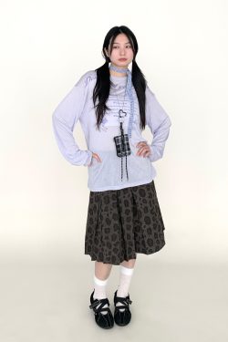 Angel Print Sheer Cover-Up Top - Lightweight Long Sleeve, Loose Fit, Early Autumn Fashion, Perfect for Layering, Trendy Casual Style