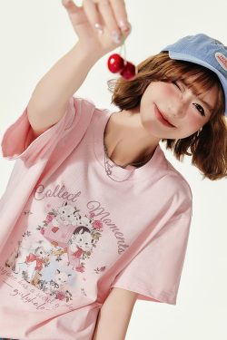 Animal Cartoon Print Round Neck Short Sleeve T-Shirt for Women - Summer Loose Slim Fit Top