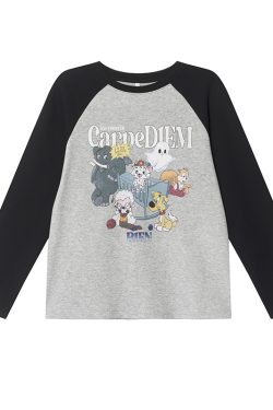 Animal Party Printed Short Sleeve T-shirt for Women, Spring 2025 Loose Fit, Casual Tee, Fun Graphic Top, Y2K Style Fashion.