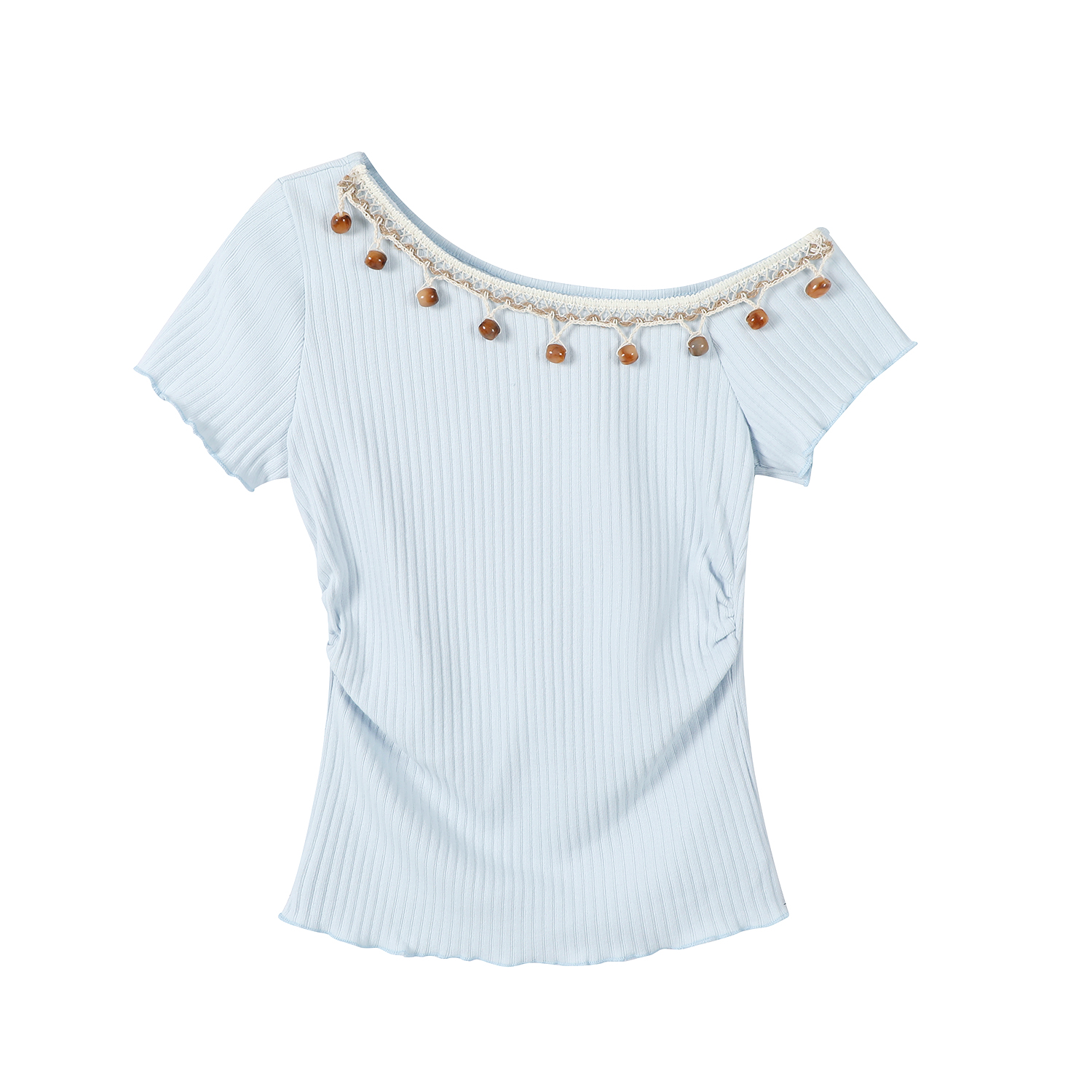 Apricot Off-Shoulder Top for Women - Summer 2025 Short-Sleeve Blouse, Casual OOTD, Vacation Essential, Trendy Fashion Piece Apricot Off-Shoulder Top for Women - Summer 2025 Short-Sleeve Blouse, Casual OOTD, Vacation Essential, Trendy Fashion Piece