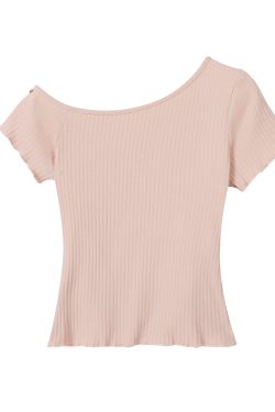 Apricot Off-Shoulder Top for Women - Summer 2025 Short-Sleeve Blouse, Casual OOTD, Vacation Essential, Trendy Fashion Piece