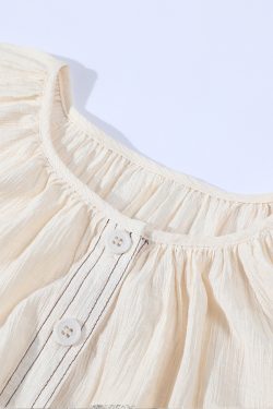 Apricot V-Neck Dress with Waist-Cinching Design, French Style Long Skirt for Beach Vacation, Slimming Effect, Summer Fashion