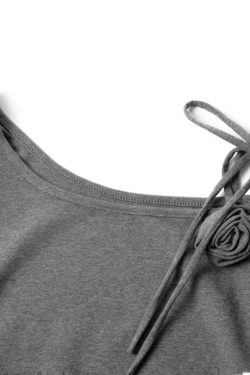 Artistic Blue One-Shoulder Top for Women - 2025 Summer Korean Style Slim Fit Short Sleeve Shirt for Spicy Girls