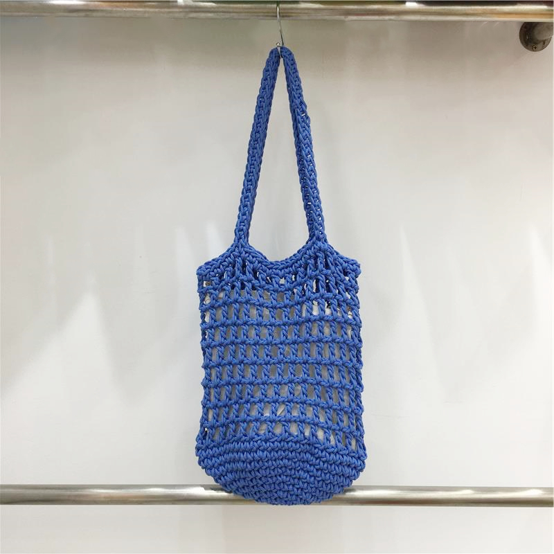 Artistic Forest Style Woven Bucket Tote Bag – Hollow Fishing Net Design, Korean Wind Ins Shoulder Bag for Vacation Artistic Forest Style Woven Bucket Tote Bag – Hollow Fishing Net Design, Korean Wind Ins Shoulder Bag for Vacation