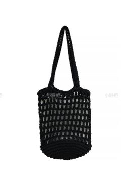 Artistic Forest Style Woven Bucket Tote Bag – Hollow Fishing Net Design, Korean Wind Ins Shoulder Bag for Vacation