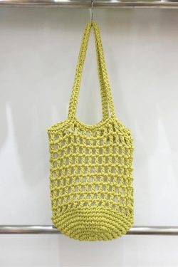 Artistic Forest Style Woven Bucket Tote Bag – Hollow Fishing Net Design, Korean Wind Ins Shoulder Bag for Vacation