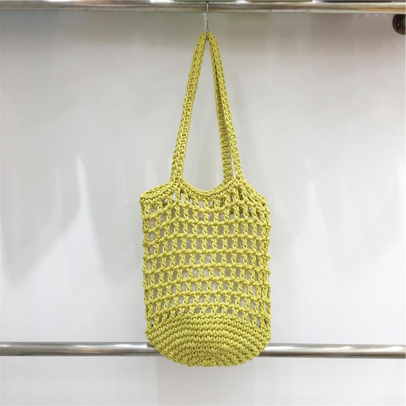 Artistic Forest Style Woven Bucket Tote Bag – Hollow Fishing Net Design, Korean Wind Ins Shoulder Bag for Vacation Artistic Forest Style Woven Bucket Tote Bag – Hollow Fishing Net Design, Korean Wind Ins Shoulder Bag for Vacation