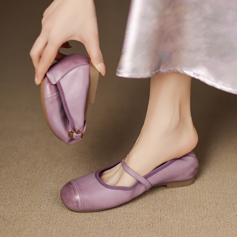 Artistic Retro One-Word Belt, Slim Spring Fashion Chinese-Style Flat Shoes for Women, Sweet Gentle Design Artistic Retro One-Word Belt, Slim Spring Fashion Chinese-Style Flat Shoes for Women, Sweet Gentle Design