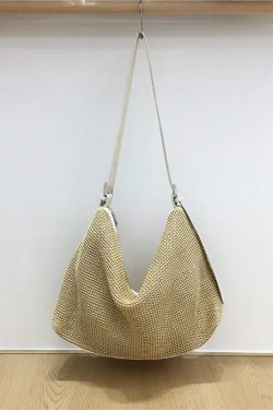 Artistic Straw Woven Bag - Niche Design Casual Crossbody Tote for Vacation & Everyday Use - Stylish Summer Accessory