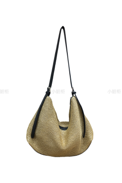 Artistic Straw Woven Bag - Niche Design Casual Crossbody Tote for Vacation & Everyday Use - Stylish Summer Accessory