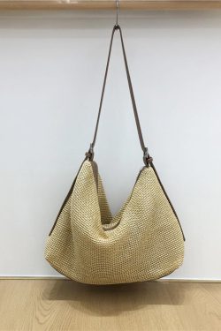 Artistic Straw Woven Bag - Niche Design Casual Crossbody Tote for Vacation & Everyday Use - Stylish Summer Accessory