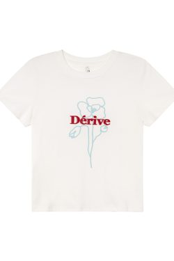 Artistic Towel Embroidery Printed Short Sleeve T-Shirt for Women - Summer Slim Fit Shoulder Top, Casual Chic Style