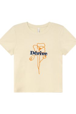 Artistic Towel Embroidery Printed Short Sleeve T-Shirt for Women - Summer Slim Fit Shoulder Top, Casual Chic Style