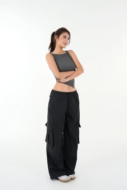 Asymmetrical Fitted Strap Knit Top with Micro透字领 - Trendy Y2K Style for Stylish Layering and Modern Looks