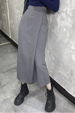 Asymmetrical Irregular Half Skirt with Back Slit - High-Waisted Slimming Button Wrap Midi Skirt for Women - Spring/Summer Fashion 2025