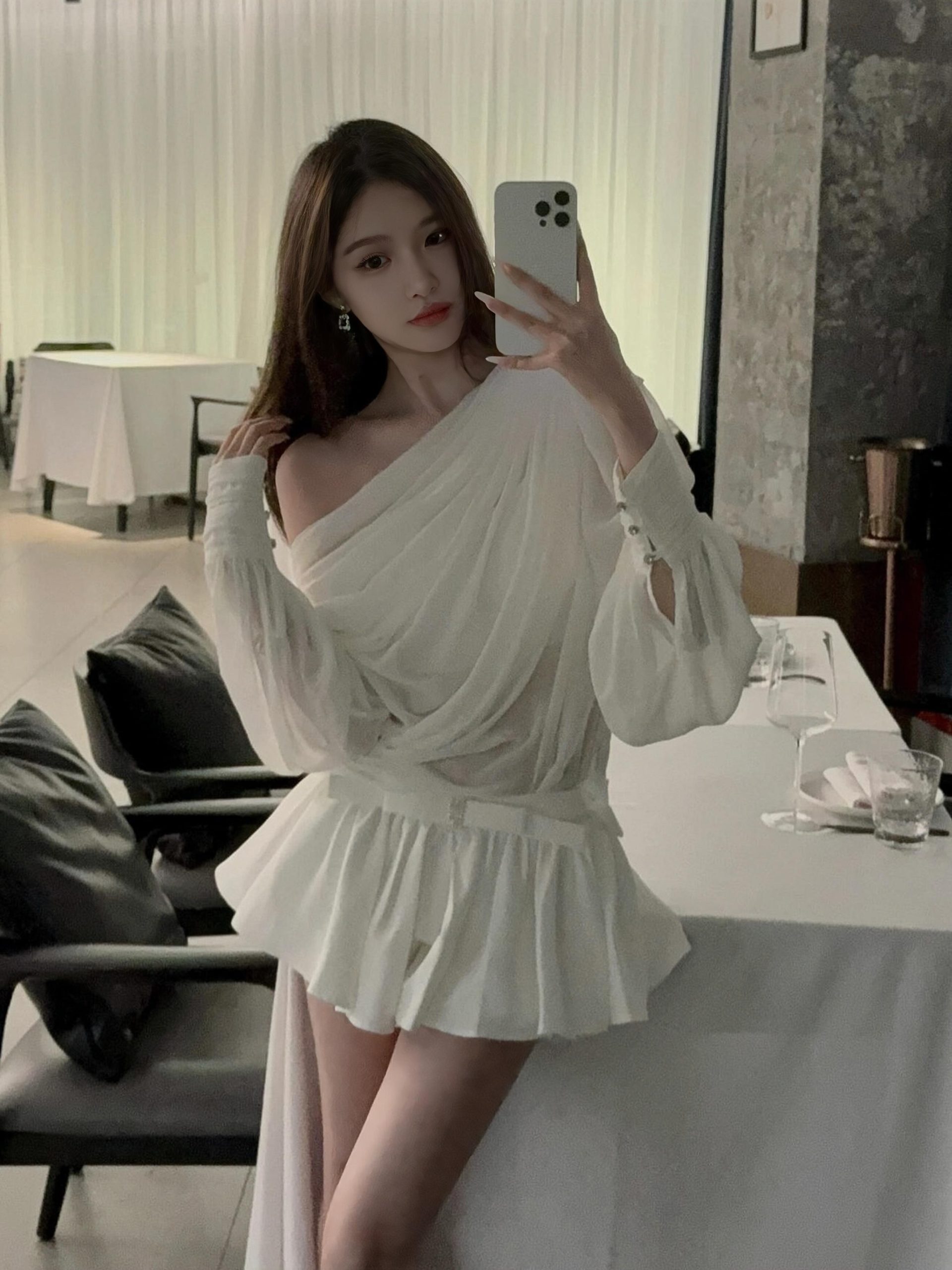 Asymmetrical Ruffled Semi-Transparent Set - Women's Romantic Love Shirt & Skirt Pants - Y2K Style Christmas Outfit Asymmetrical Ruffled Semi-Transparent Set - Women's Romantic Love Shirt & Skirt Pants - Y2K Style Christmas Outfit