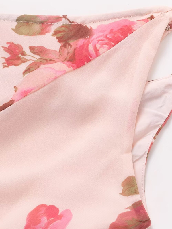 Asymmetrical Shoulder Strap Printed Dress for Women - 2025 Summer Vacation Style, Trendy Long Skirt, Chic French Design Asymmetrical Shoulder Strap Printed Dress for Women - 2025 Summer Vacation Style, Trendy Long Skirt, Chic French Design