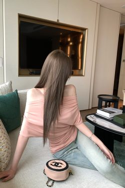 Asymmetrical Slim Fit Short Sleeve T-Shirt for Women - Summer Elastic Top, Natural Beauty Formula, Casual Chic Style