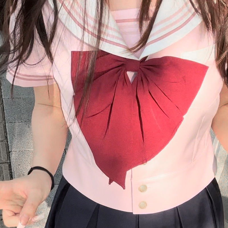 Authentic Bowtie College Style Pudding Bear JK Uniform Dress for Summer - Cute Japanese Fashion, Y2K Aesthetic, Machida Design Authentic Bowtie College Style Pudding Bear JK Uniform Dress for Summer - Cute Japanese Fashion, Y2K Aesthetic, Machida Design