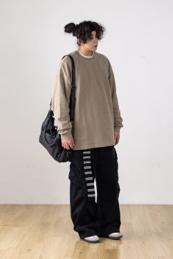 Autumn Minimalist Breathable Waffle Long Sleeve T-Shirt for Men - Loose Fit Round Neck Casual Wear Trend