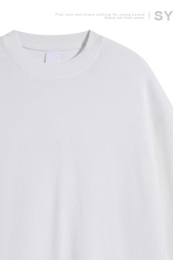 Autumn Minimalist Breathable Waffle Long Sleeve T-Shirt for Men - Loose Fit Round Neck Casual Wear Trend