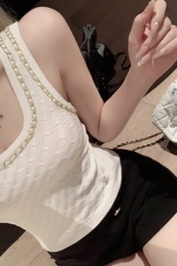 Autumn Slim Fit Knitted Camisole for Women - Flattering Small Fragrant Wind Design, Trendy Internet Celebrity Style